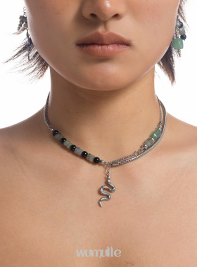 春日游蛇新中式晶石串珠项链