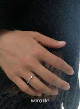wumulle女铜五角双子星戒指