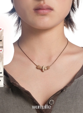 wumulle 自制皮绳蜜瓜菩提系列项链 复古新中式小众百搭木质原创