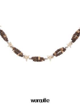 白松石钛钢男女防水防汗项链百搭