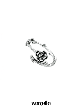 wumulle男女铜复古做旧玫瑰戒指