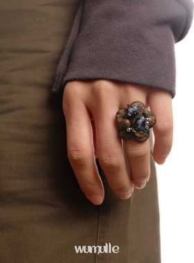 wumulle原创木质花朵串珠戒指