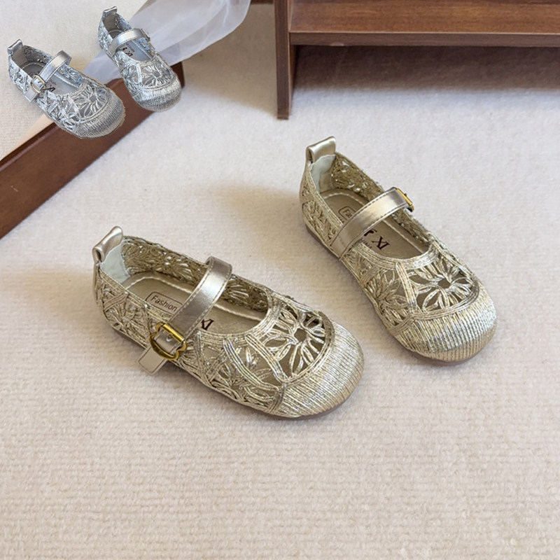 高贵显气质浅口镂空透气不累脚金色银色女童皮鞋公主单鞋法式英伦,童鞋/婴儿鞋/亲子鞋,皮鞋,淘宝优惠券,粉丝福利购,淘宝优惠卷