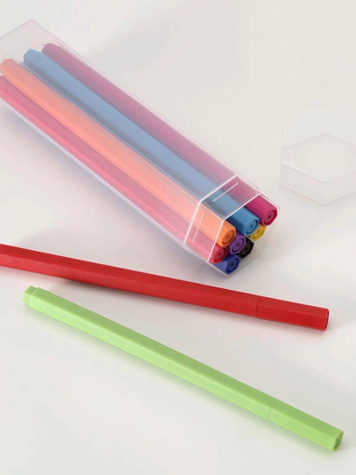 일본 무인양품 육각형 수채화펜 10색 12색 70색 학생용 노트 미니 휴대용 컬러펜