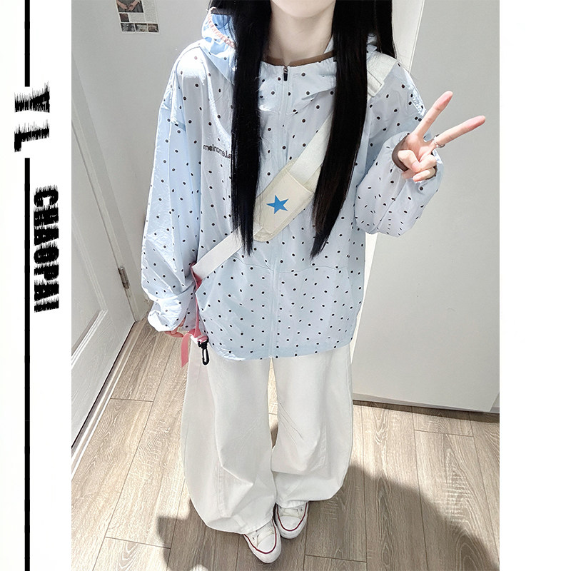 韩系波点时尚潮流防晒外套女