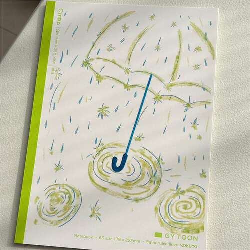 KOKUYO国誉Campus雨伞软面学生笔记本子B5高颜值ins小雨滴手绘风