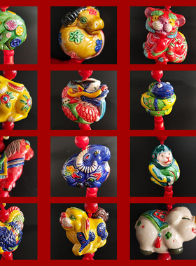 汽车挂件陶瓷十二生肖挂件不会褪色防晒中国结平安如意生肖挂件车