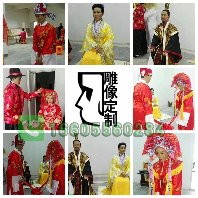 古代人物硅胶仿真门店推磨招待