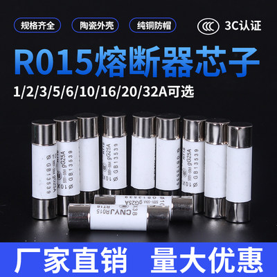 R015熔断器RO15陶瓷保险丝管10X38 RT18-32A 1A2A3A5A6A10A16A20A