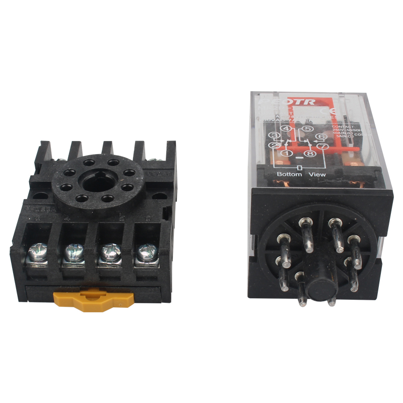 PEORT普正MK2P-I小型中间电磁继电器MK3P-1圆8脚11脚AC220V DC24