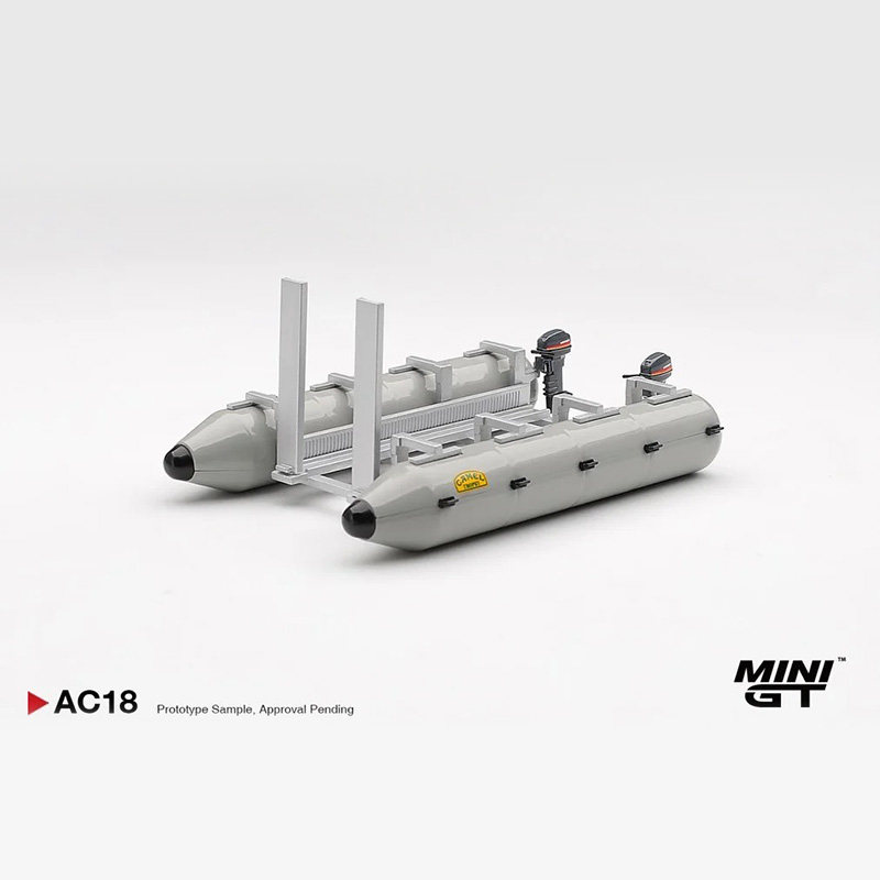保单保发 MINIGT 1:64 AC18 骆驼杯浮桥筏 汽车模型配件