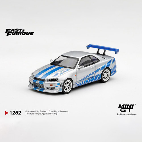 驰誉模型 MINIGT 1:64 #1252 日产GTR R34 速度与激情 合金车模