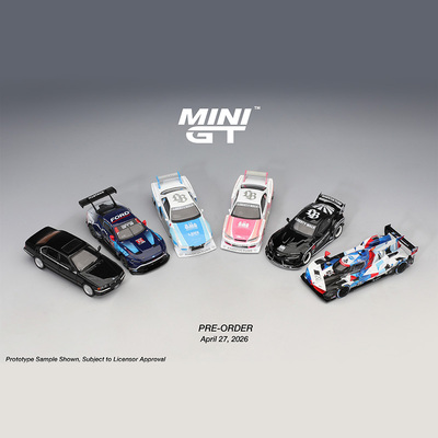 保单保发 MINIGT 1:64 福特野马GT3 宝马 丰田 日产GTR 合金车模