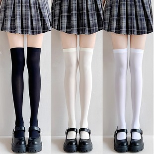 过膝袜女款夏季薄款日系jk袜子长筒丝袜白色小腿袜压力大腿高筒袜