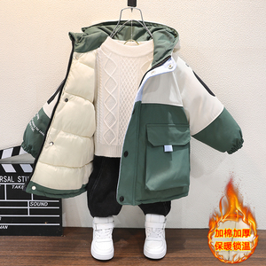 男童冬装棉服2023新款洋气宝宝冬季棉衣小儿童加厚棉袄男孩外套潮