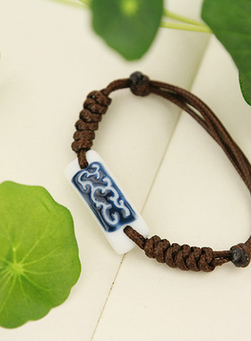 陶瓷饰品编织复古手链