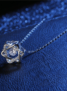 个性百搭跳动的心PT950铂金项链女韩版简约18k金锁骨链送女友礼物