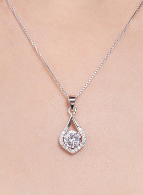 PT950铂金天使项链女钻石吊坠