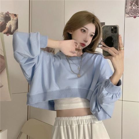 短款背心罩衫叠穿两件套女