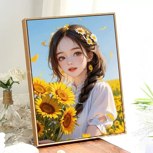 Сельская цветочная девушка поперечная вышивка 2023 Новая вышитая вышиваемая вышива