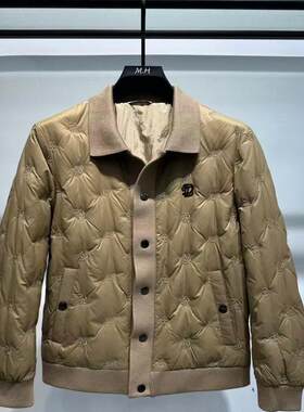 青年时尚潮牌重工艺绣花男秋冬羽绒服威杰款白鸭绒羽绒服