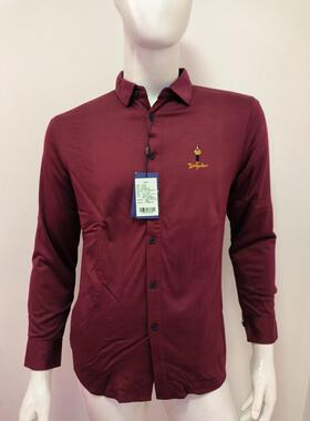 沙家秋冬款红色加绒衬衫长袖衬衫古家款都市休闲款