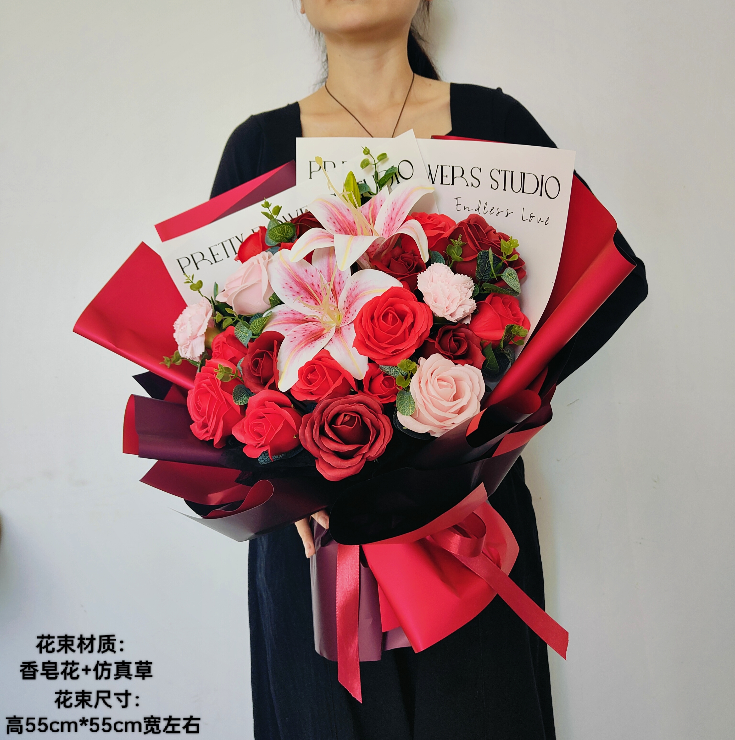 颁奖花束假花手捧花毕业晚会年会舞台高端仿真花保湿大花束礼物花
