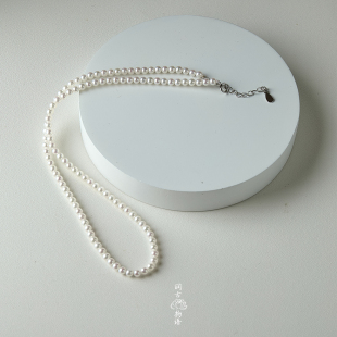 小灯泡|极光天然淡水珍珠正圆项链简约轻奢女锁骨链带证书