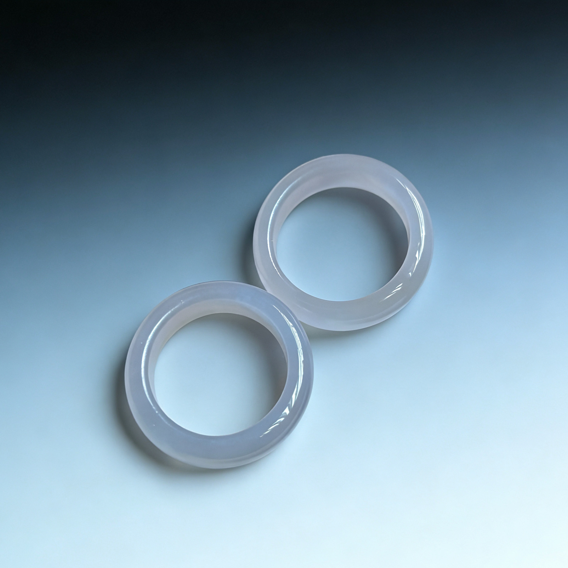 天然高冰和田玉烟紫女款戒指送礼指环清冷感