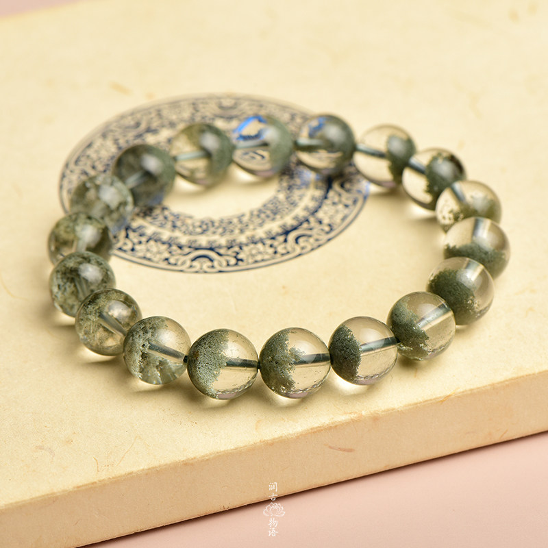润古物语 天然高品质绿幽灵手串 一物一图手链女