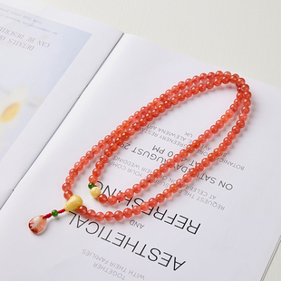 「高端108颗念珠定制」天然南红108颗念珠手串佛珠高品质珠宝
