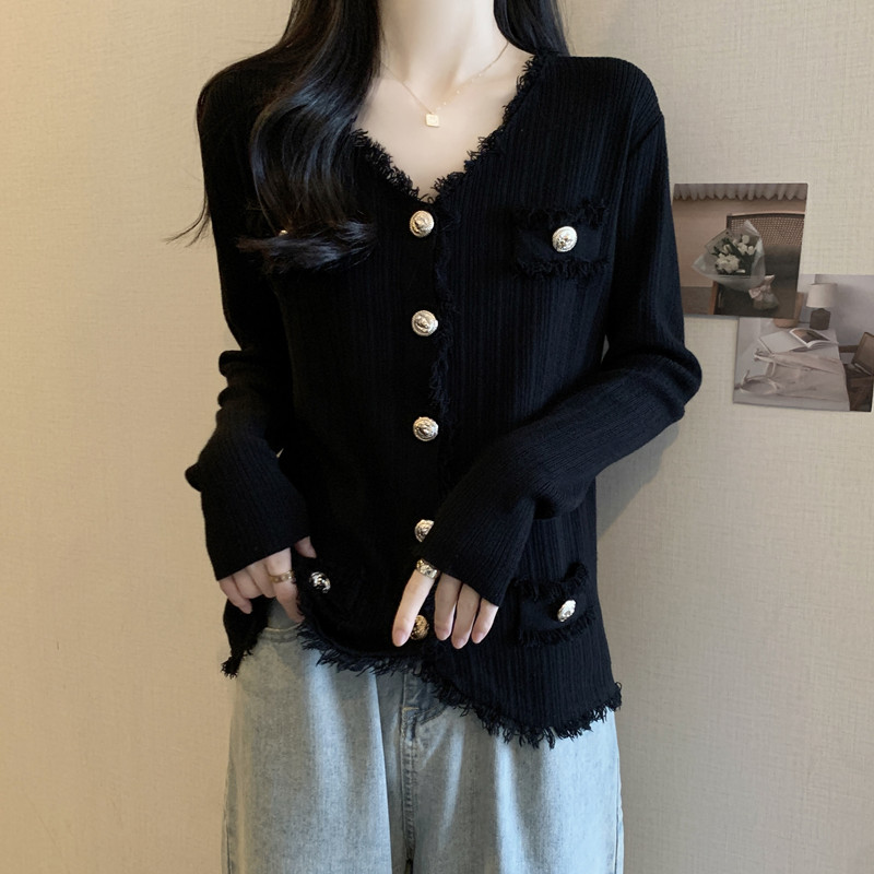 2024年新款秋装胖妹妹显瘦大码女装针织衫流苏设计感针织上衣