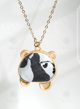 锦衣天承蜀锦熊宝蜀锦项链新中式饰品