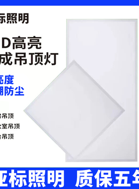 亚标300x600x600led平板灯集成吊顶嵌入式厨房客厅卫生间浴室
