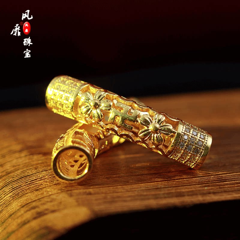 沙金镂空弯管镶钻管圆管花管路路通金管手链串珠手工diy配件材料