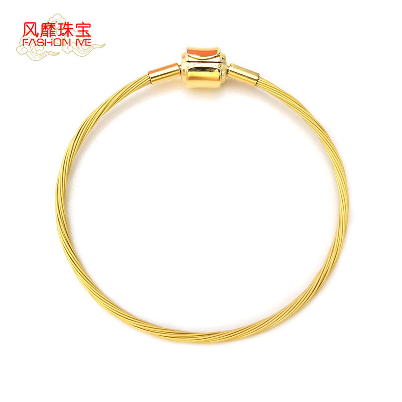 万能穿珠手镯 可串黄金转运珠串珠手链编织手绳开口沙金diy手环
