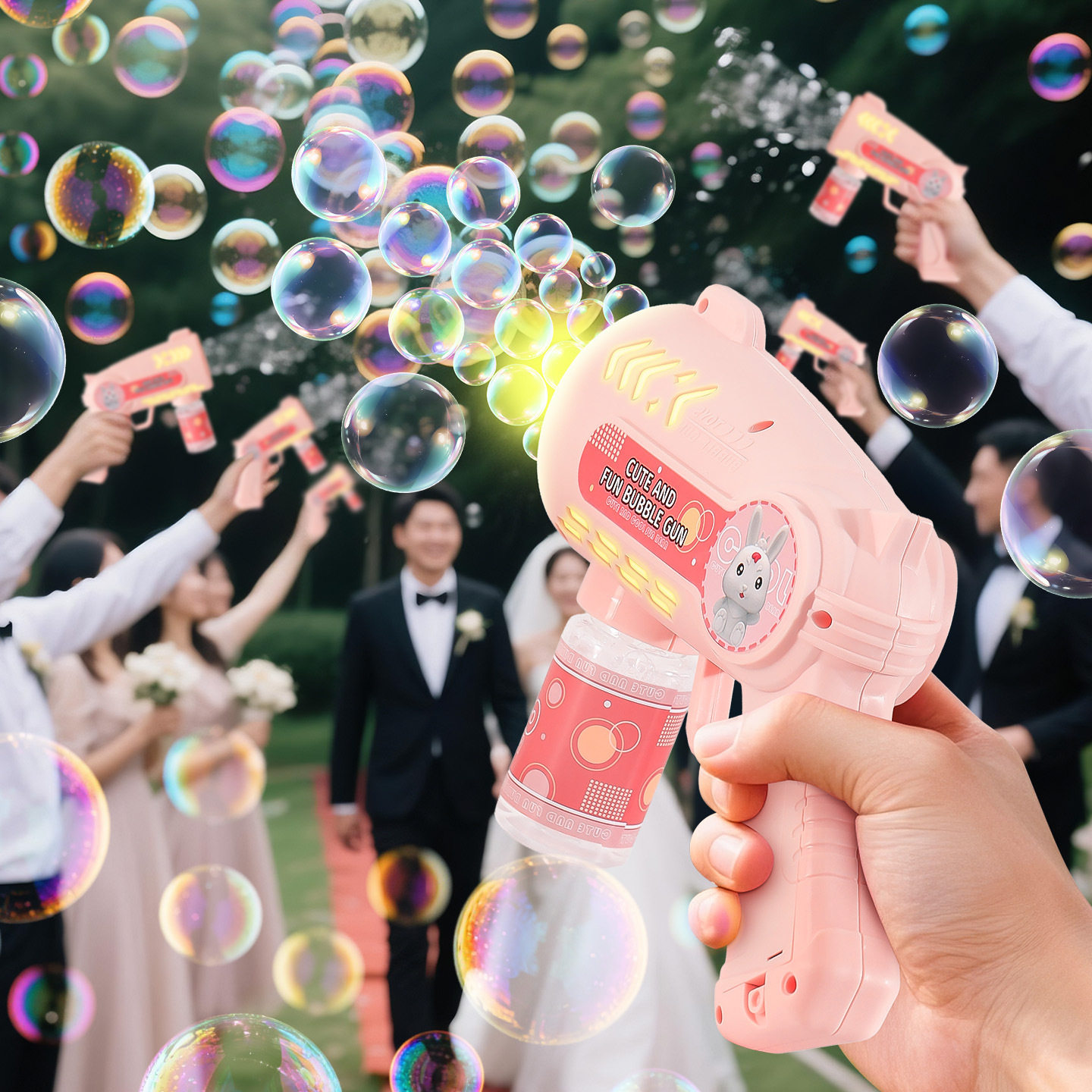 婚礼专用泡泡机全自动结婚手持礼炮礼花枪户外婚庆氛围感拍照道具