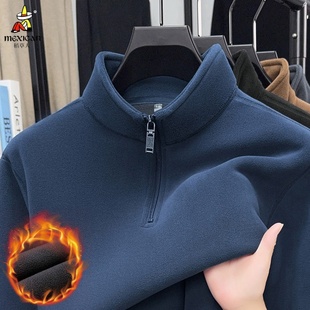 稻草人加厚奥粒绒真口袋拉链衫套头上衣服立领休闲潮摇粒抓绒