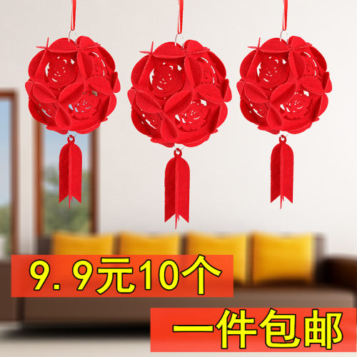 过新年手工diy无纺布灯笼中国风