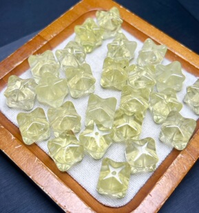 天然黄水晶梅尔卡八雕刻件手工DIY手链项链吊坠串链水晶饰品配件