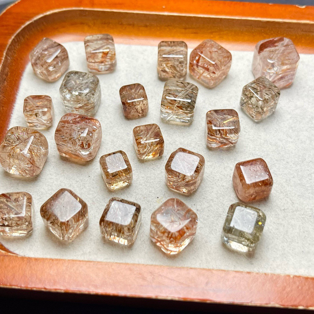 天然黑金超方糖雕刻件手工DIY手链项链吊坠滴溜串链水晶配件饰品