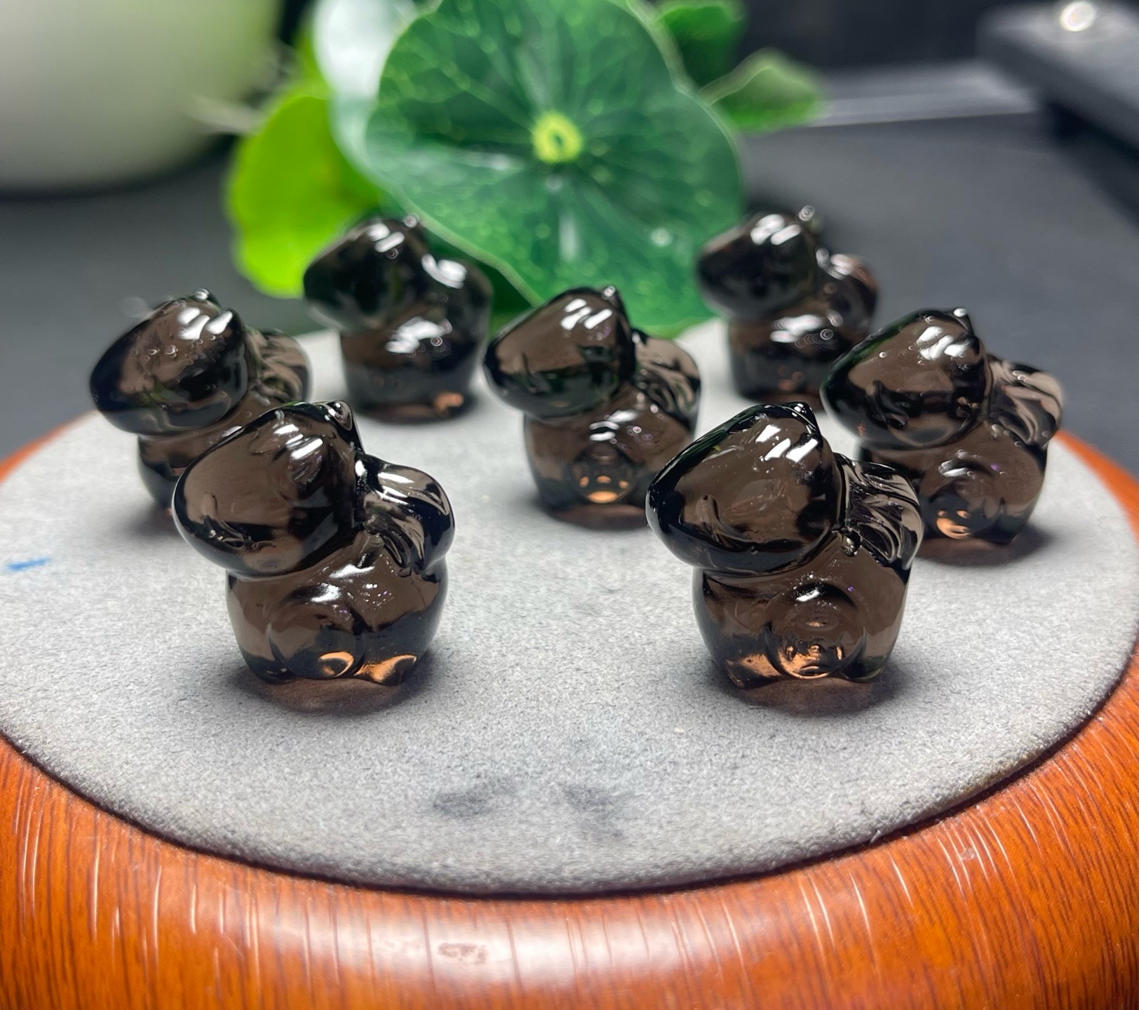 天然冰种黑曜石马上有钱手工DIY手链项链串链水晶饰品挂件散珠