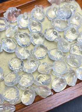 天然奶白水晶小丑鱼小滴溜手工DIY手链项链串链配饰配件挂件饰品