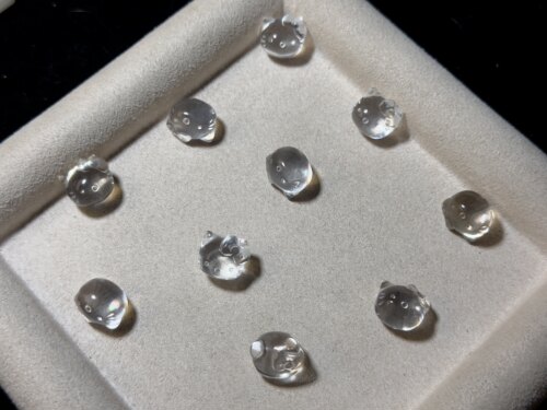 天然白水晶kt 猫雕刻件手工DIY手链项链耳环配饰饰品配件挂件礼物