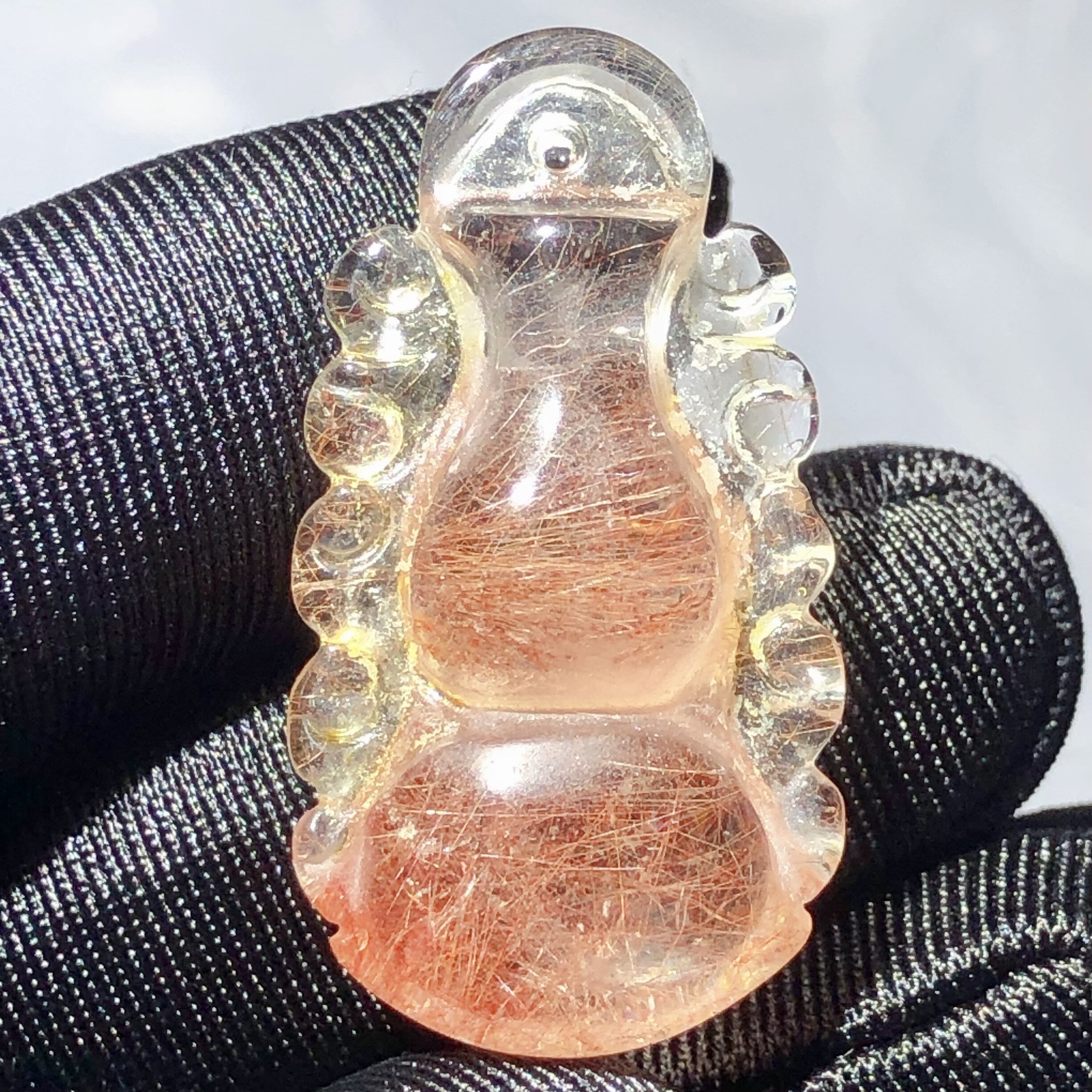 天然水晶金发晶吊坠红发晶钱袋子宝瓶挂坠项链坠情招福一物一图