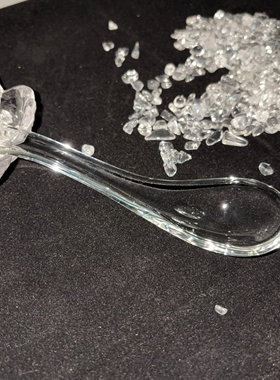 人造水晶玻璃勺子碎石小球串珠分拣勺子居家摆件装饰透明分拣