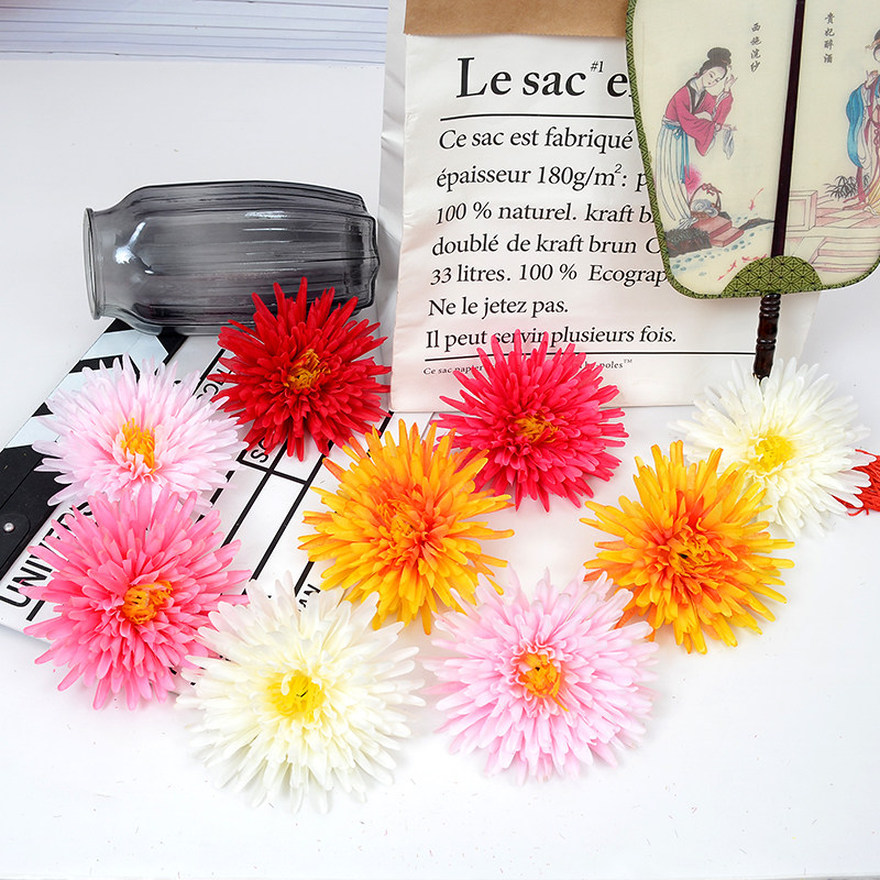 仿真花会场布置汉服绢花diy花料婚庆花墙装饰婚礼布置蟹爪菊花头