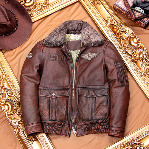 真皮COPERSIAN飞行服皮衣