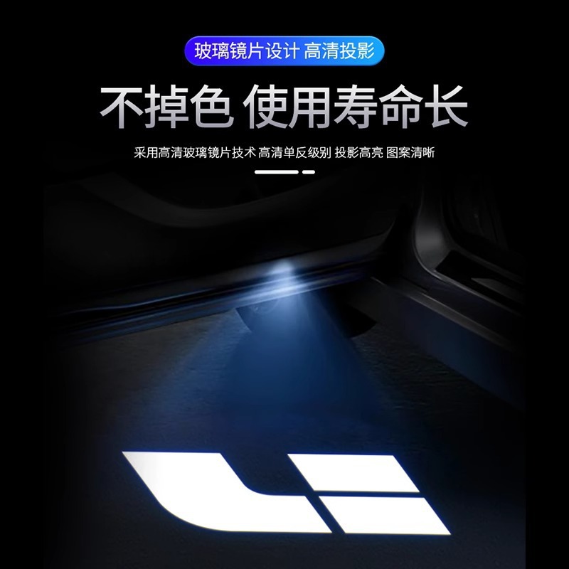 适用理想L9L8L7L6车门迎宾灯理想one改装饰氛围灯镭射投影灯专用