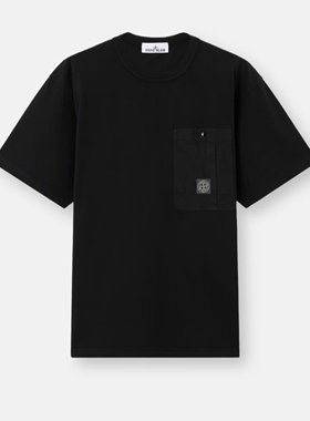 【26新款】Stone Island石头岛 抗撕裂口袋罗盘小logo短袖 黑色